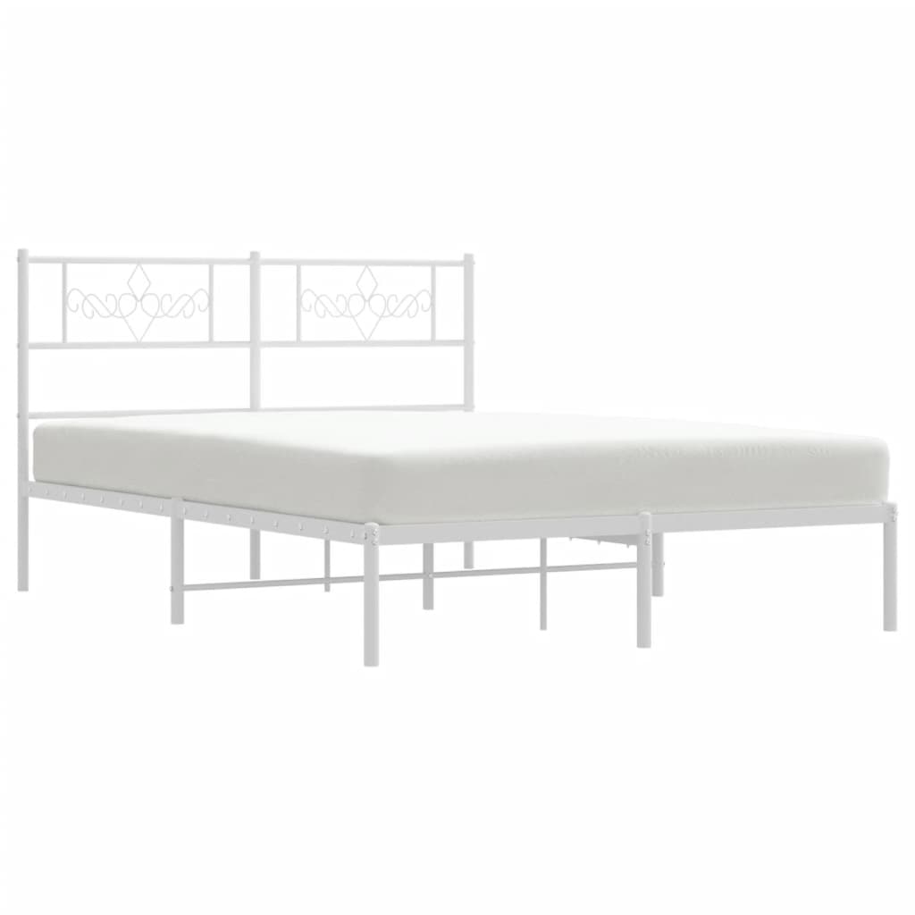 Bettgestell mit Kopfteil Metall Schwarz 100x190 cm