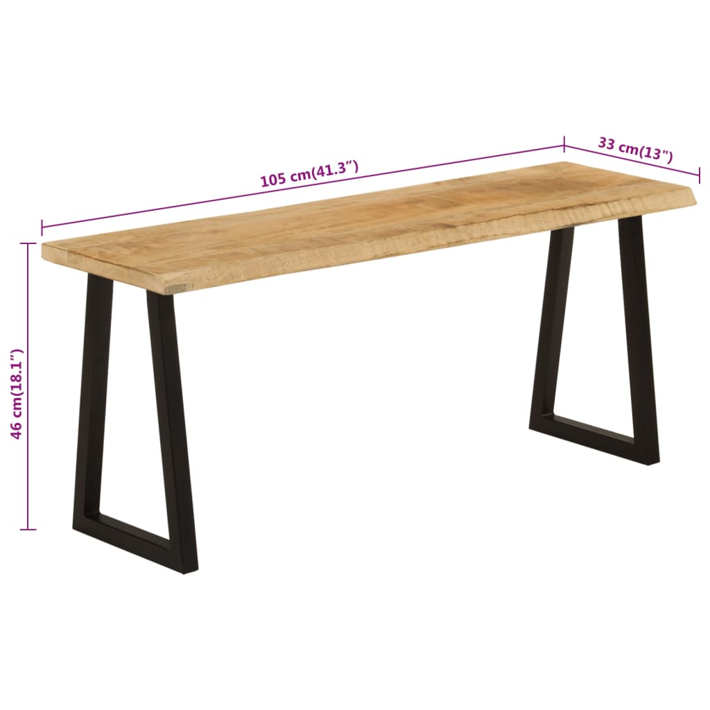 Bank Baumkante 105 cm Massivholz Akazie