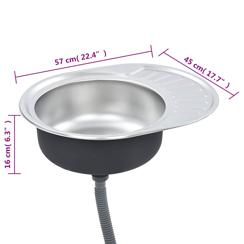 Einbauspüle mit Sieb und Siphon Edelstahl