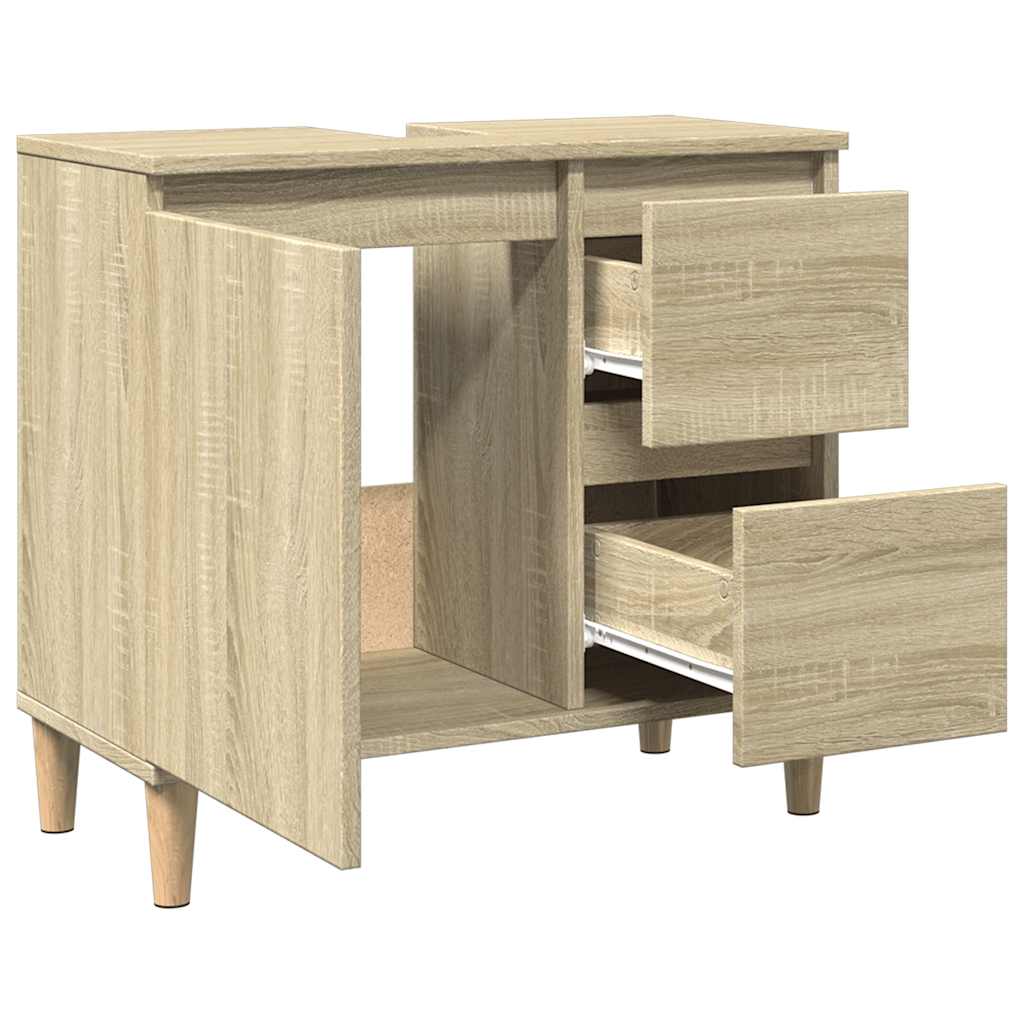 Badschrank Weiß 65x33x60 cm Holzwerkstoff