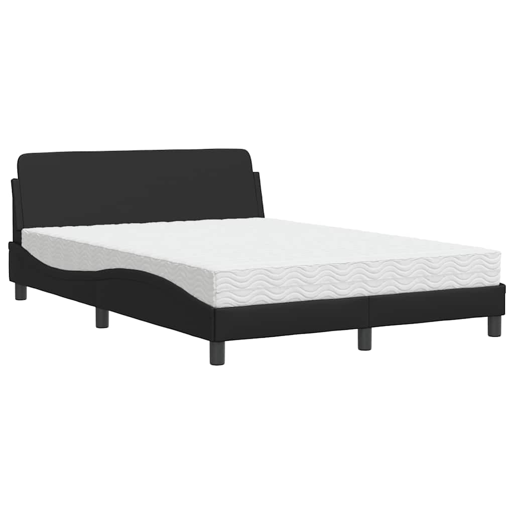 Bett mit Matratze "Dover" Schwarz 80x200 cm Kunstleder
