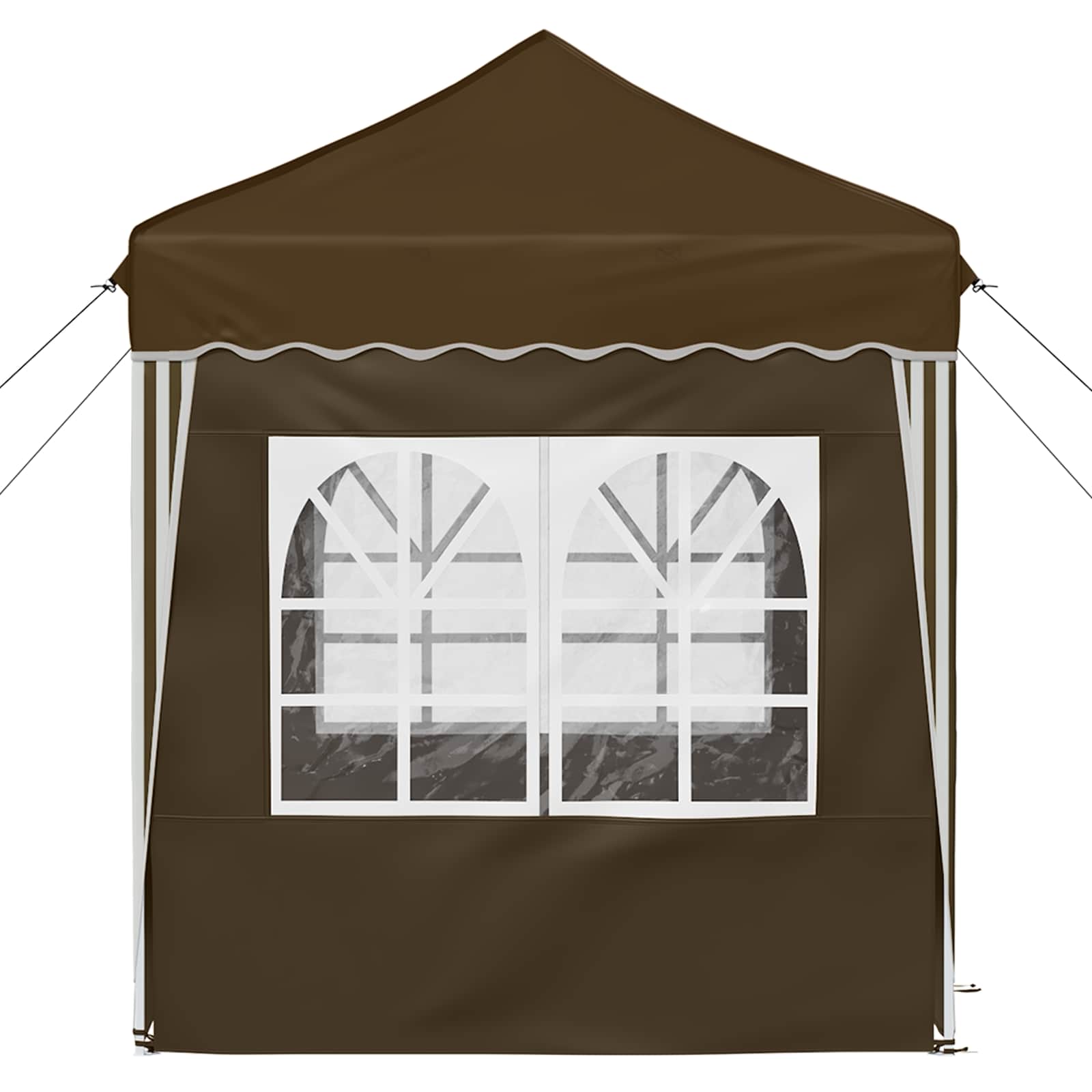 Pop-up Partyzelt 195 x 195 x 245 cm Creme Oxford-Stoff