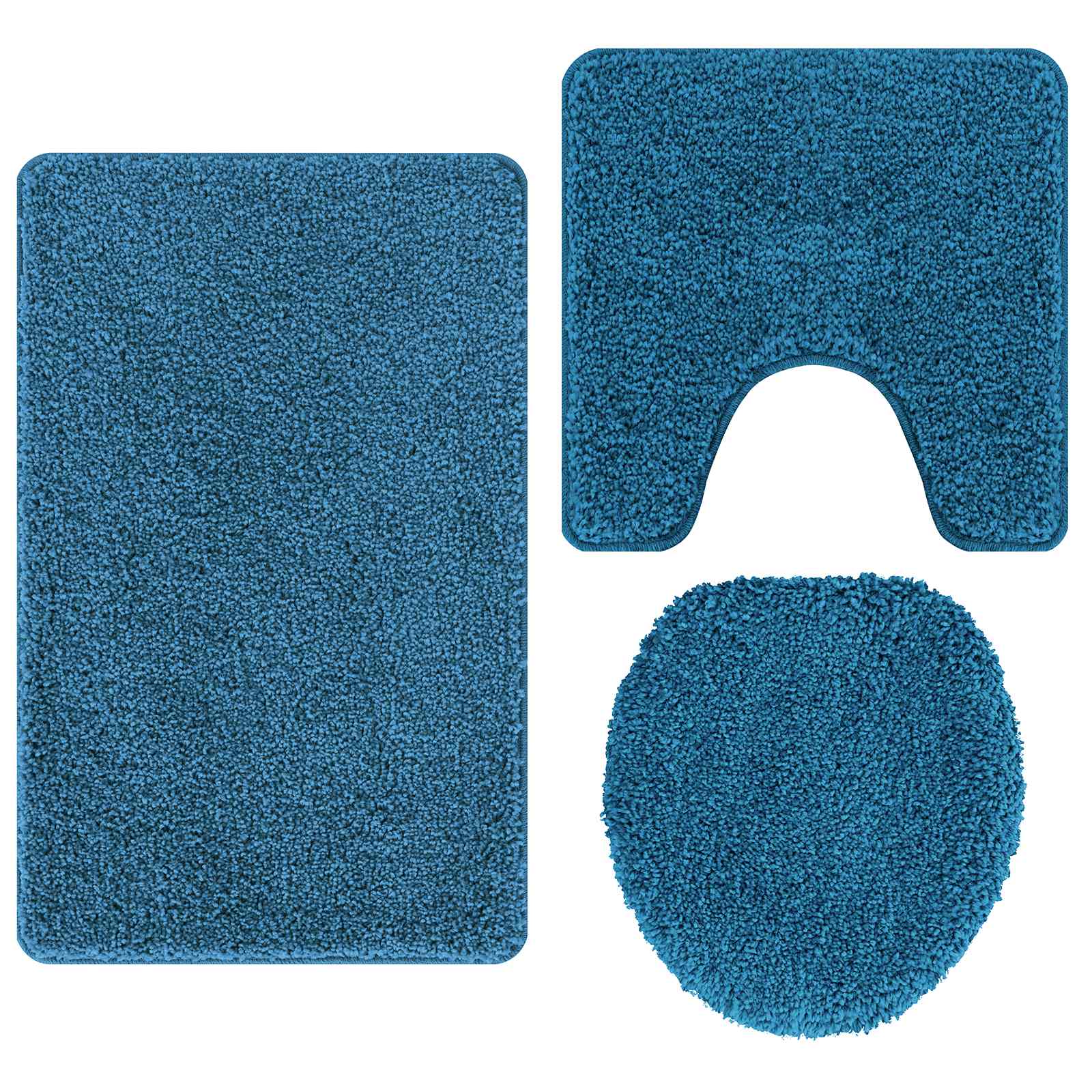 Anti-Rutsch Badematten-Set 3 pcs Grau PP