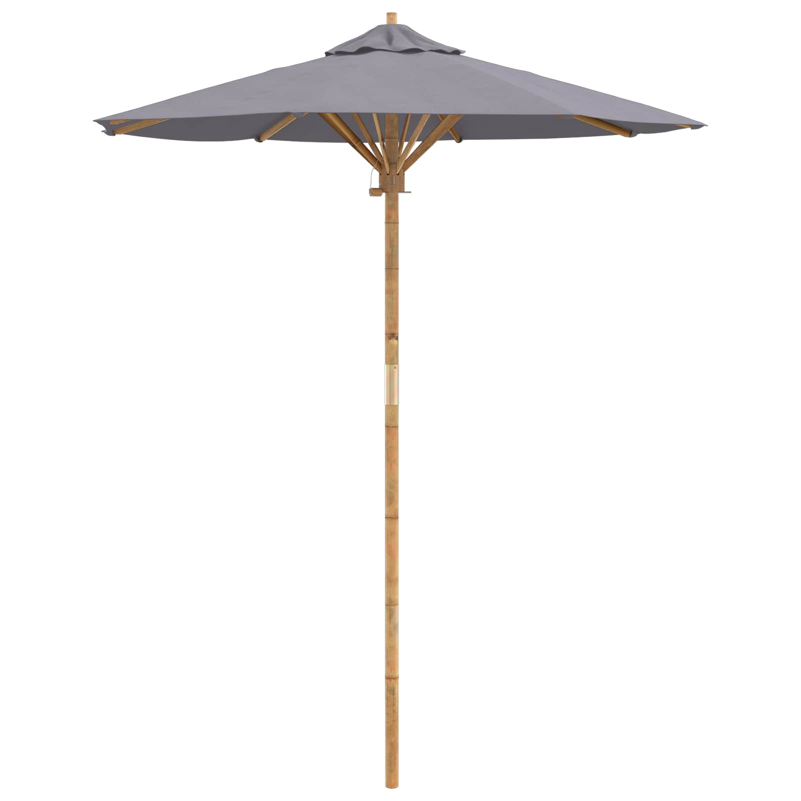 Garten-Sonnenschirm Cremeweiß Ø 150 x 210 cm Bambus