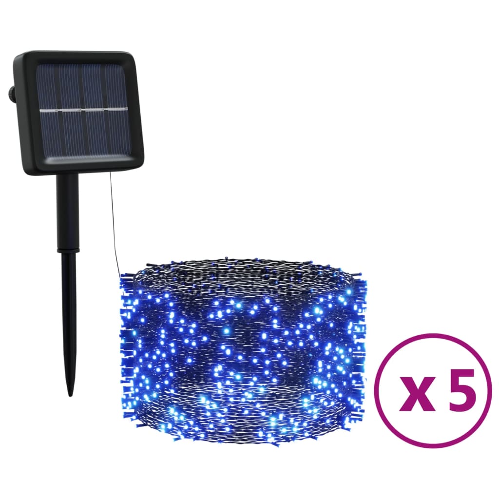 Solar-Lichterkette 2 Stk. 2x200 LED Blau Innen Außen