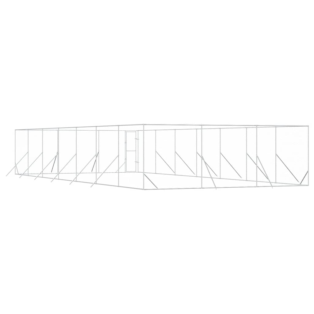 Outdoor-Hundezwinger Silbern 2x2x2 m Verzinkter Stahl