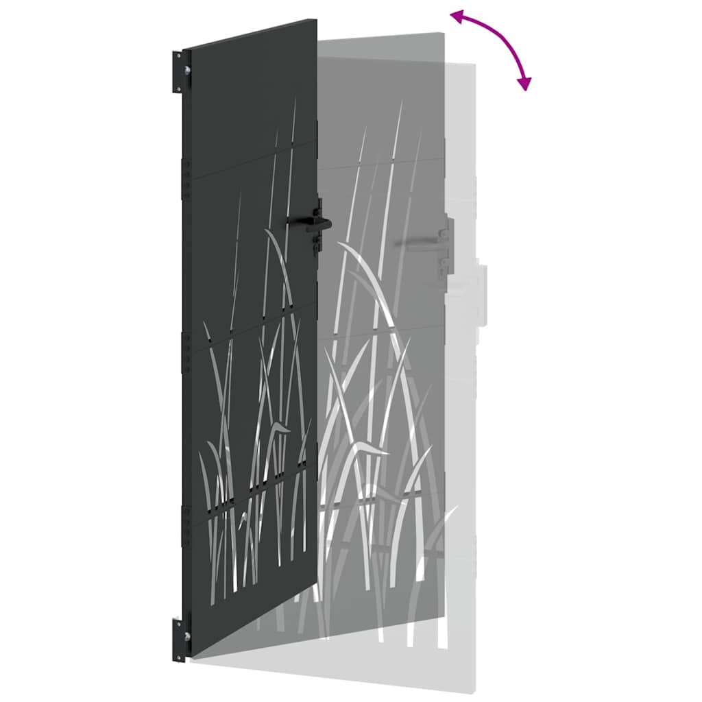 Gartentor 85x75 cm Cortenstahl Gras-Design