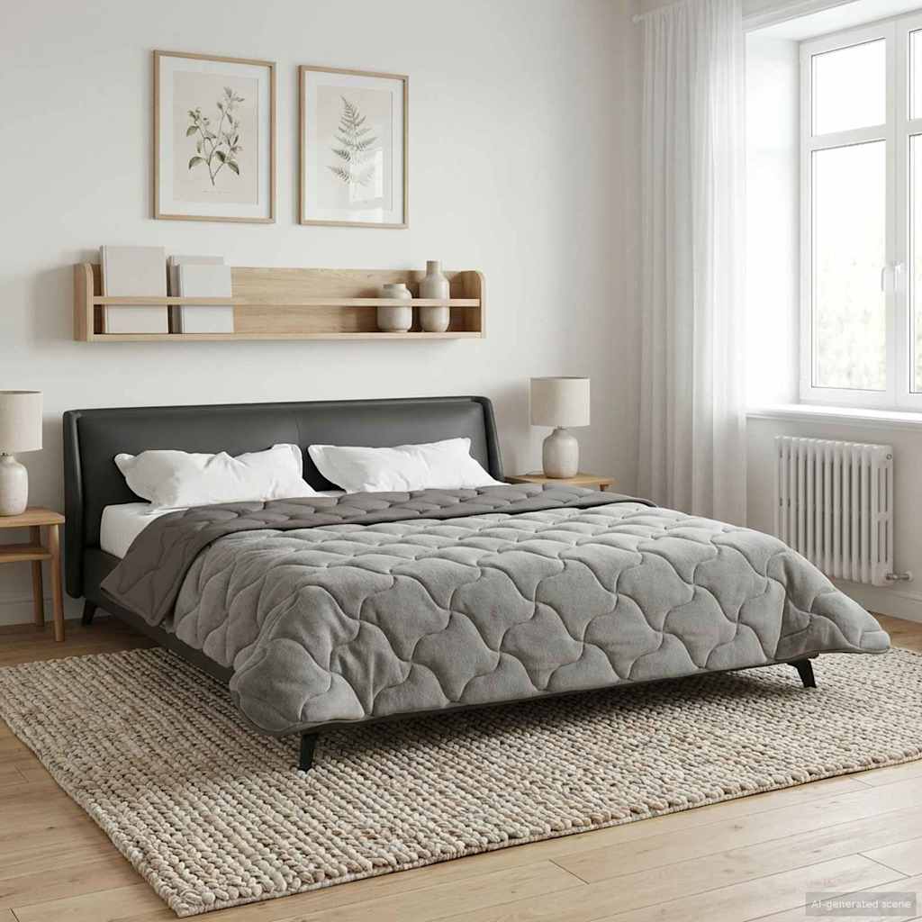 Winterbettdecke Gepolstert Anthrazit 135 x 200 cm
