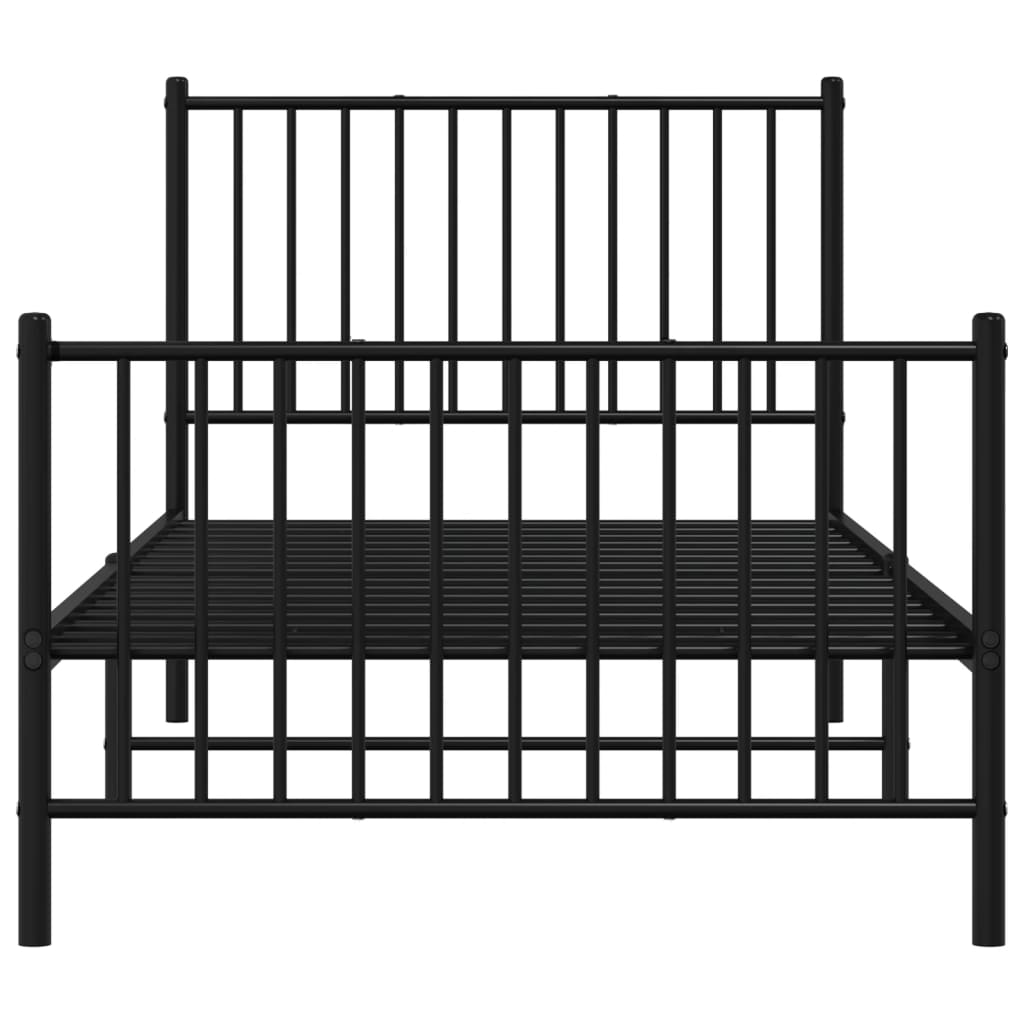 Bettgestell Metall Schwarz 75x190 cm
