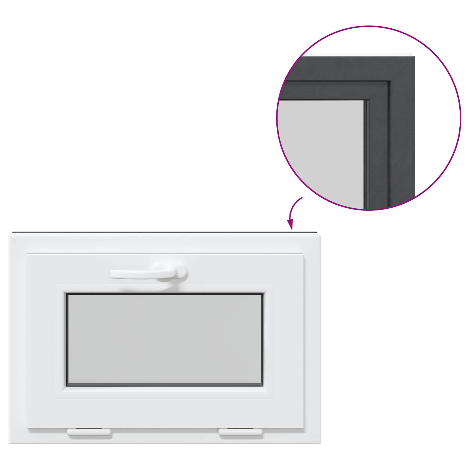 Kellerfenster RISOR 60 x 40 cm PVC und Glas Weiß