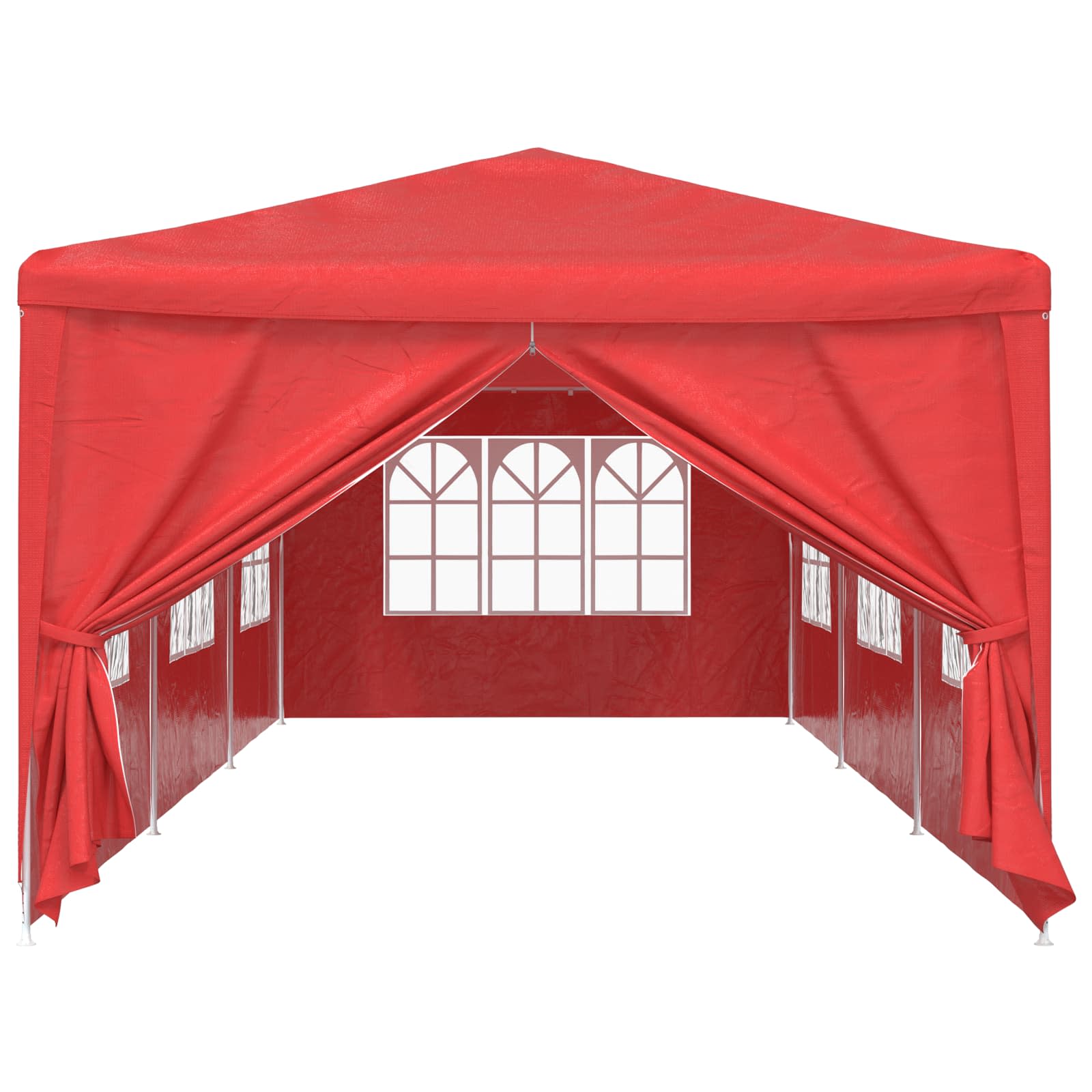 Party-Zelt 400 x 300 x 255 cm Rot PE und Stahl