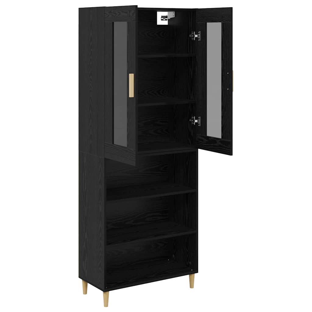 Highboard Altholz 69,5 x 34 x 180 cm Engineered Wood und Glas