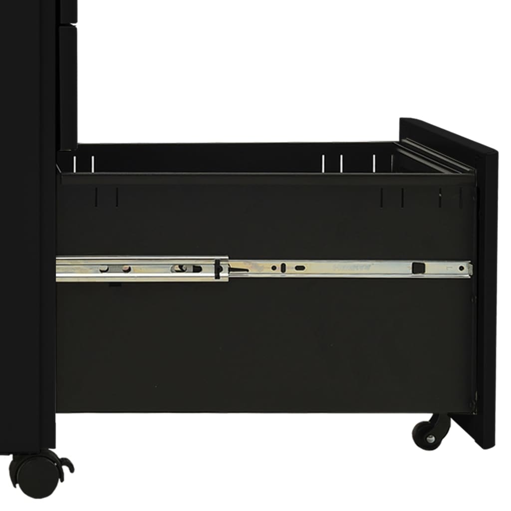 Aktenschrank mit Rollen Weiß 30x45x59 cm Stahl