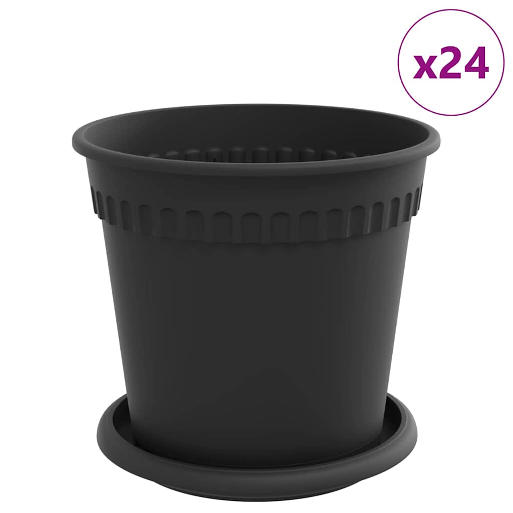 Blumentöpfe 6 pcs Ziegelrot Ø 12,5 x 10 cm Kunststoff