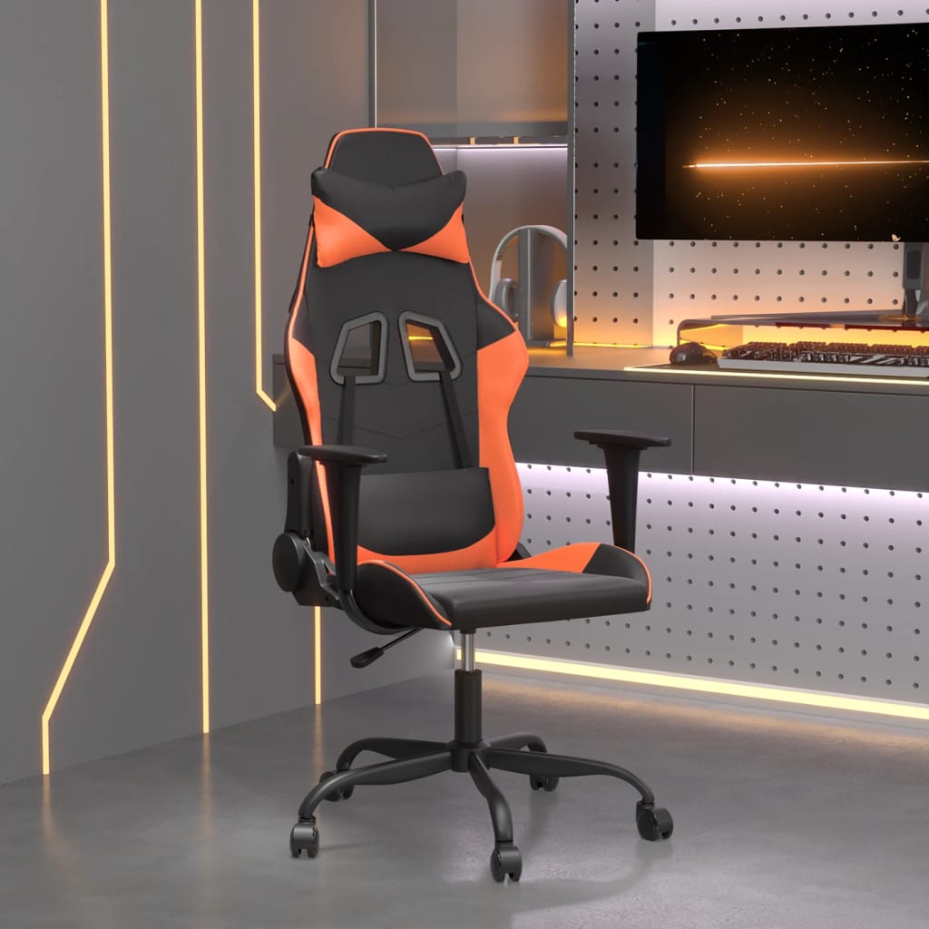Gaming-Stuhl mit Massagefunktion Schwarz und Rot Kunstleder