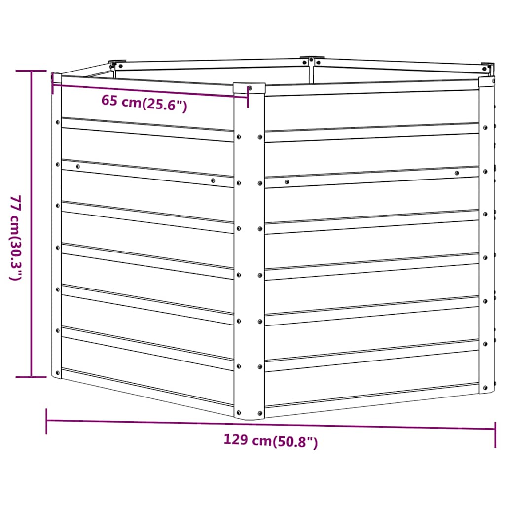 Hochbeet Rostig 129x129x45 cm Cortenstahl