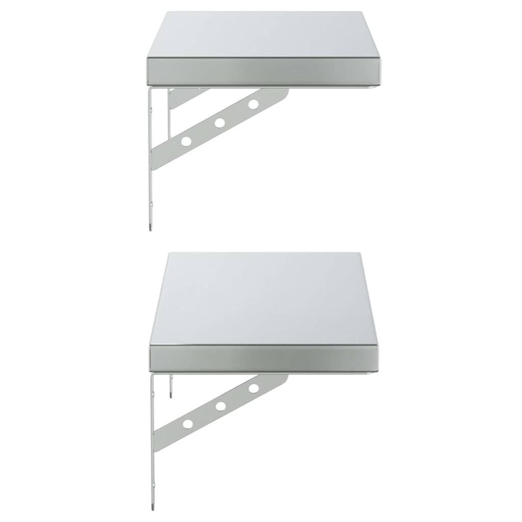 Wandregale 2 Stk. 100x40 cm Silbern Edelstahl