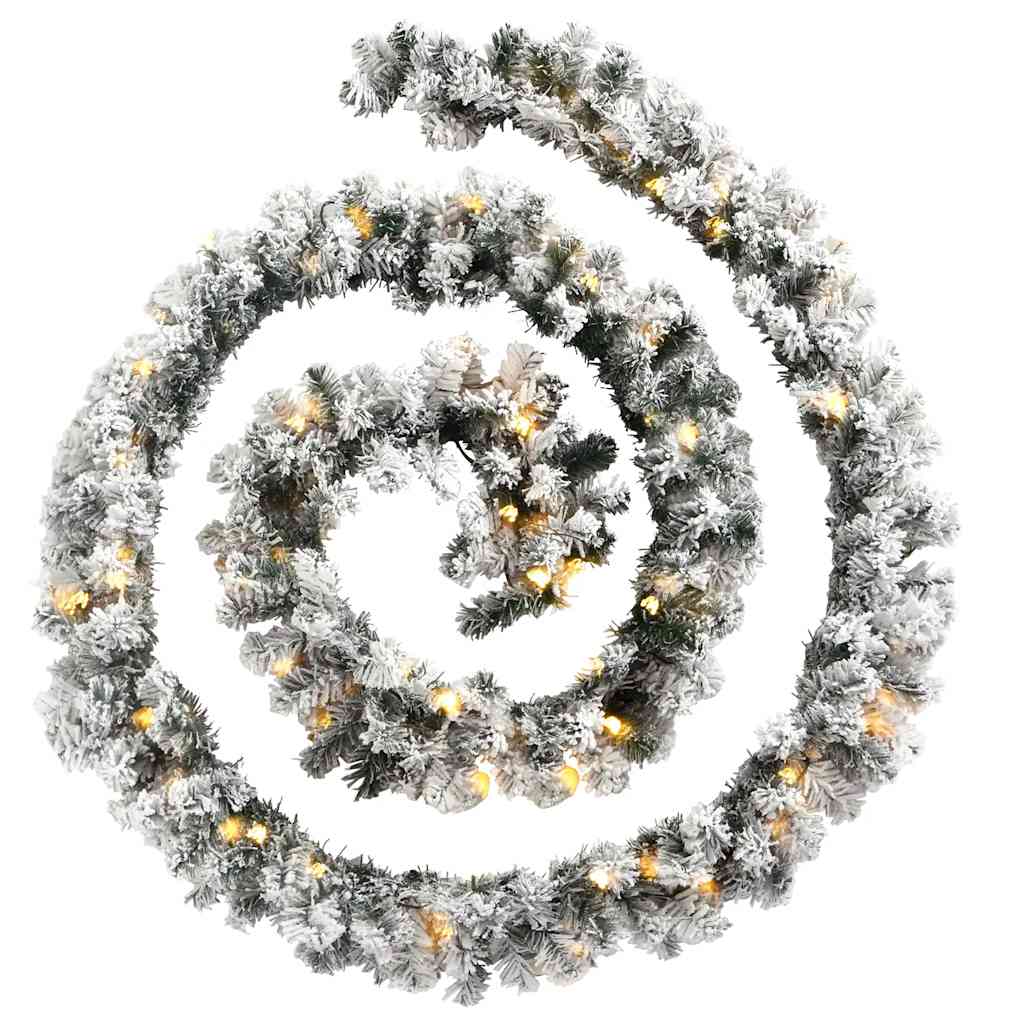 Weihnachtsgirlande mit Schnee Grün 5 m PVC
