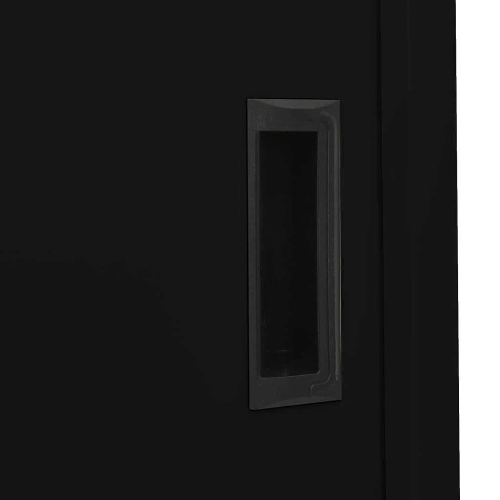 Büroschrank mit Schiebetür Weiß 90x40x180 cm Stahl