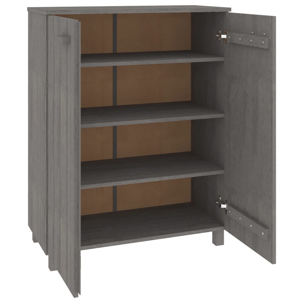 Schuhschrank HAMAR Honigbraun 85x40x108 cm Massivholz Kiefer