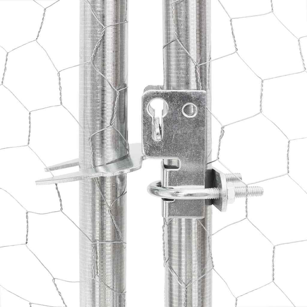 Outdoor-Hundezwinger mit Tür 2x4x1 m Verzinkter Stahl