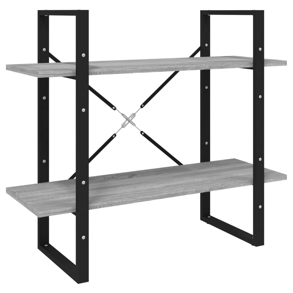 Bücherregal 2 Fächer Weiß 80x30x70 cm Holzwerkstoff
