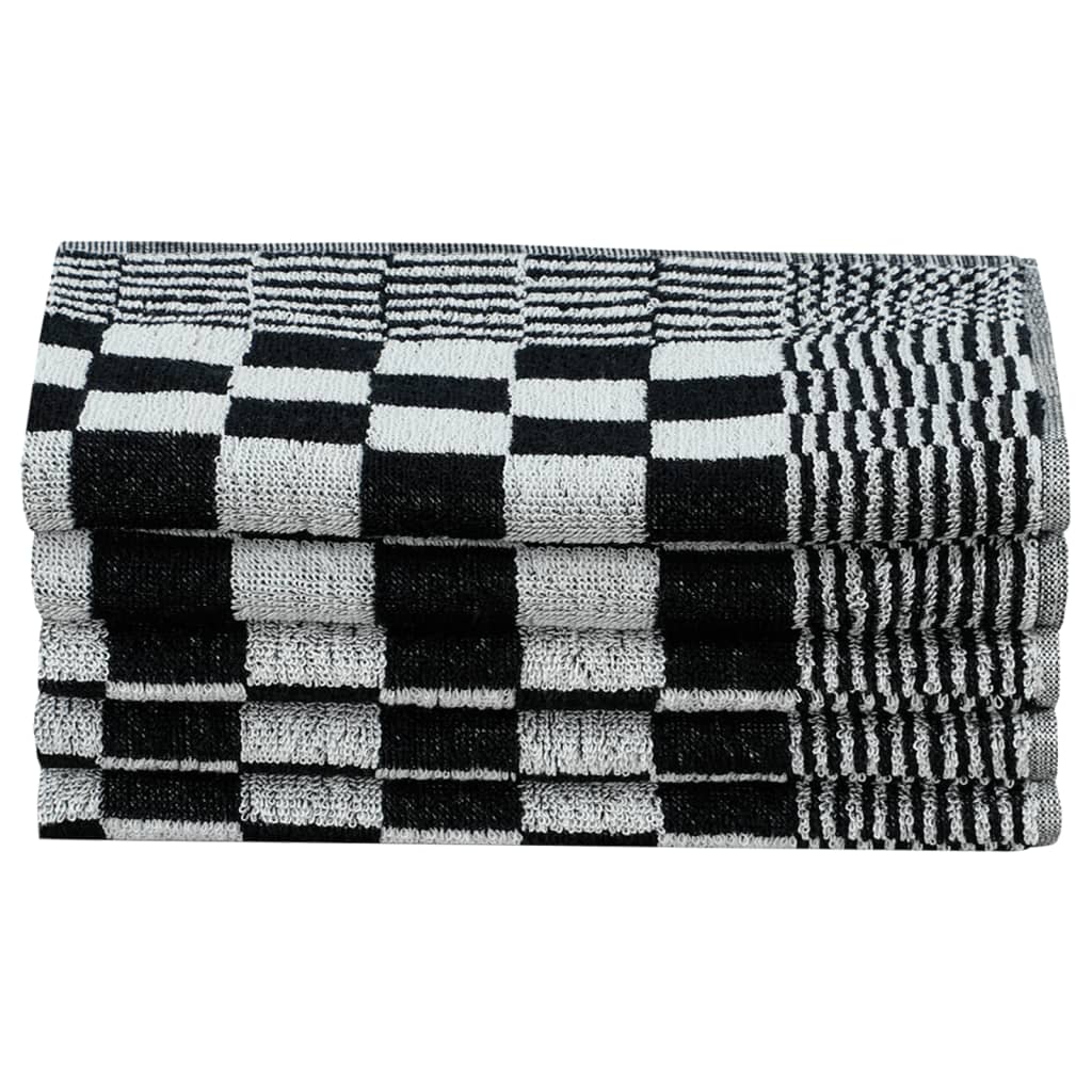 10-tlg. Handtuch-Set Schwarz und Grau Baumwolle