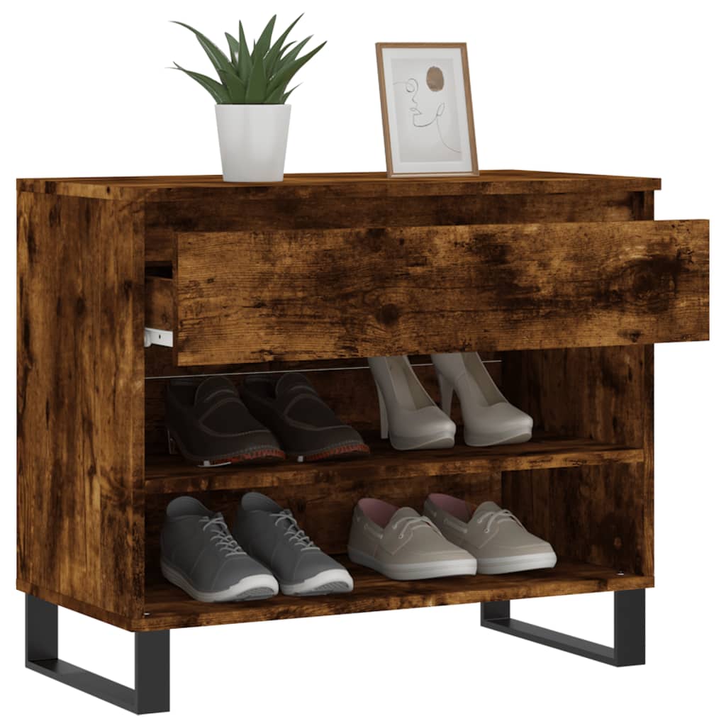 Schuhregal Hochglanz-Weiß 70x36x60 cm Holzwerkstoff