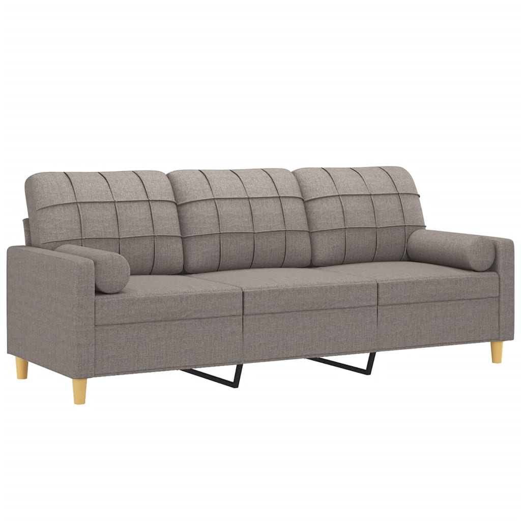 2-Sitzer-Sofa mit Zierkissen Braun 120 cm Stoff