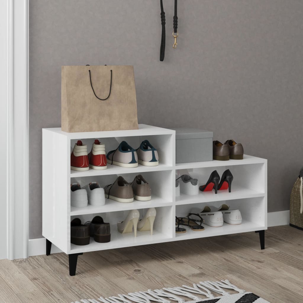 Schuhregal Weiß 102x36x60 cm Holzwerkstoff