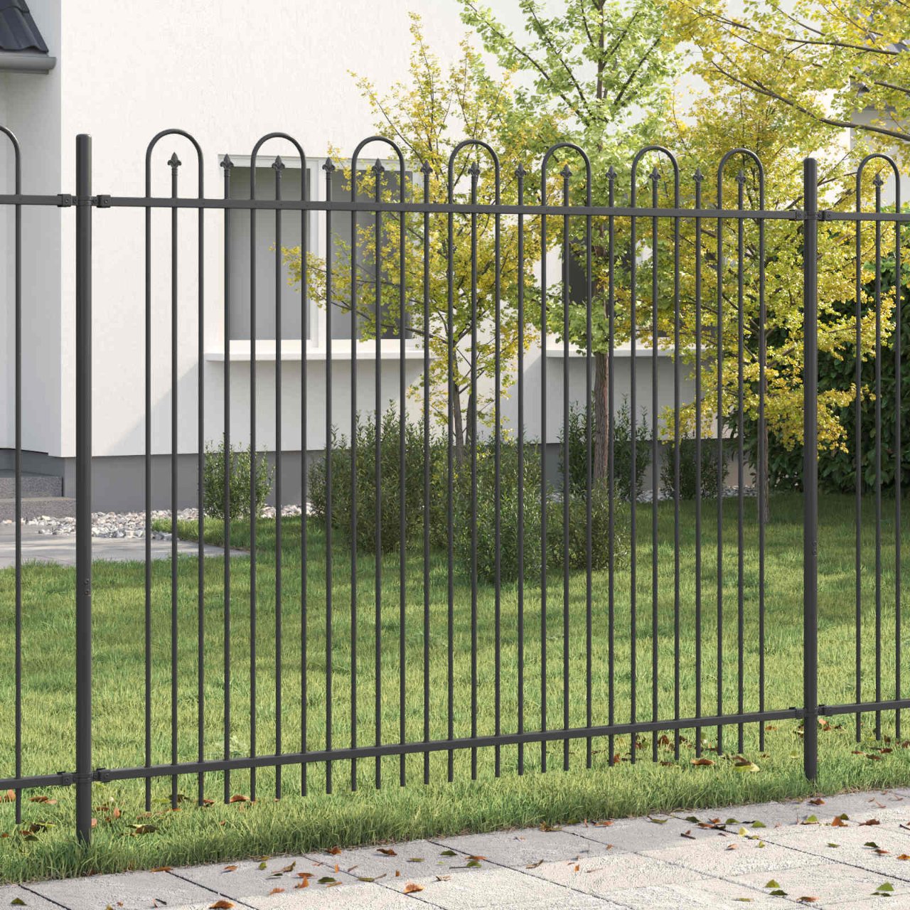 Spitzenbogenzaun DRONTEN Schwarz