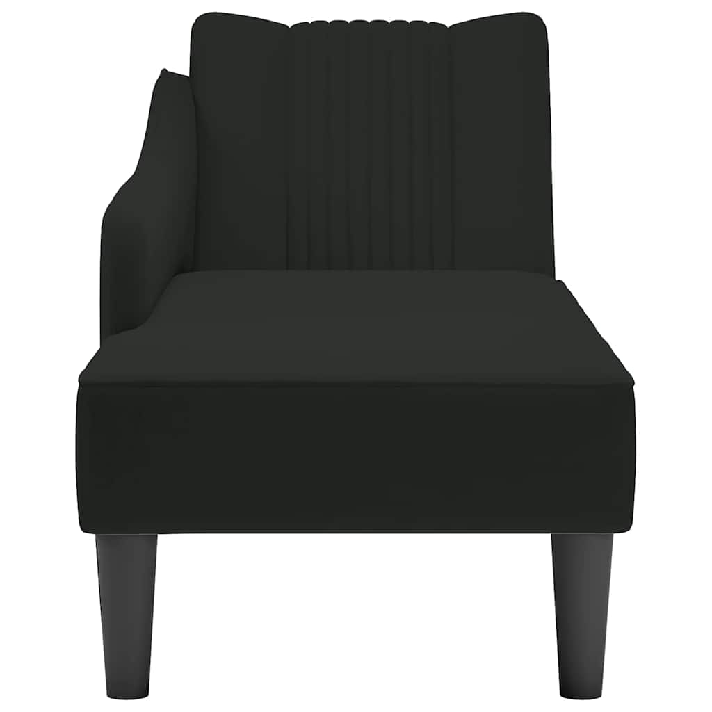 Chaiselongue mit Rechter Armlehne Blau Samt