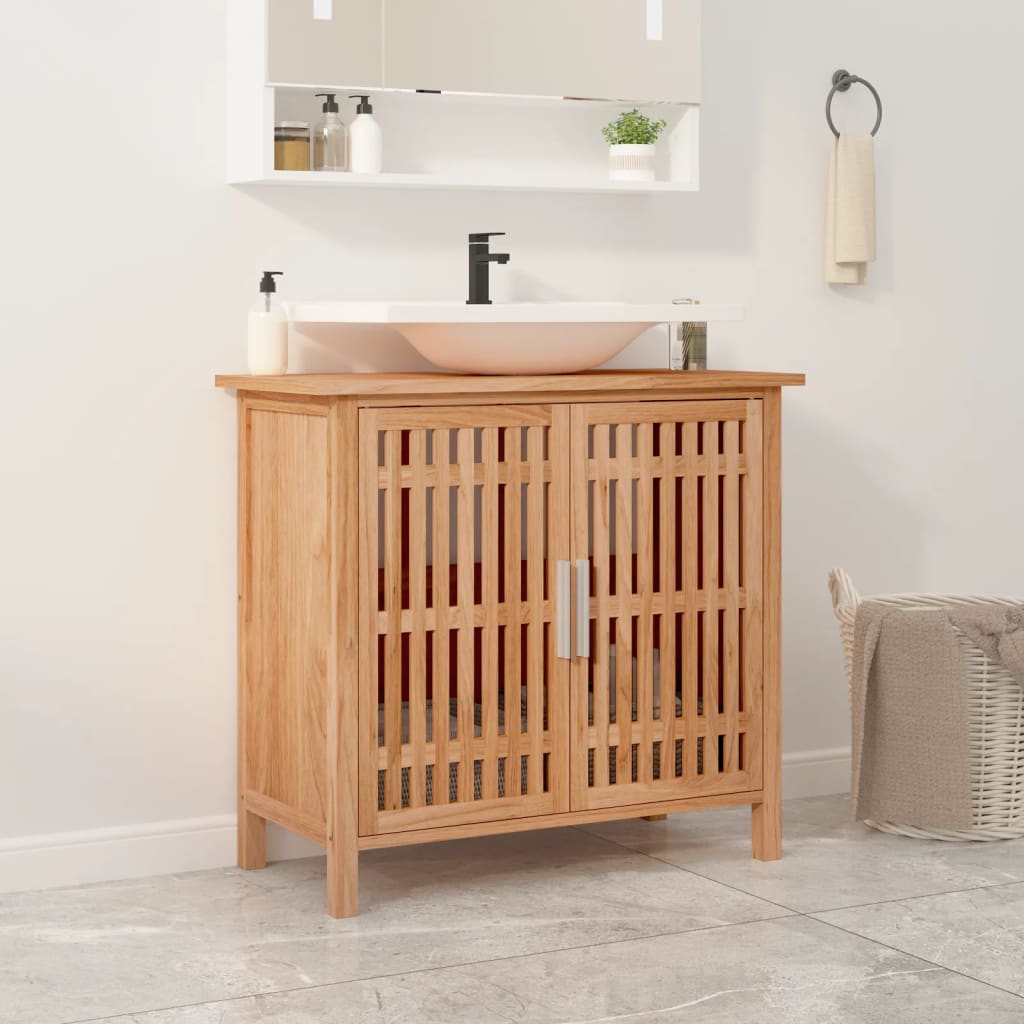 Badschrank 42x29x82 cm Massivholz Nussbaum