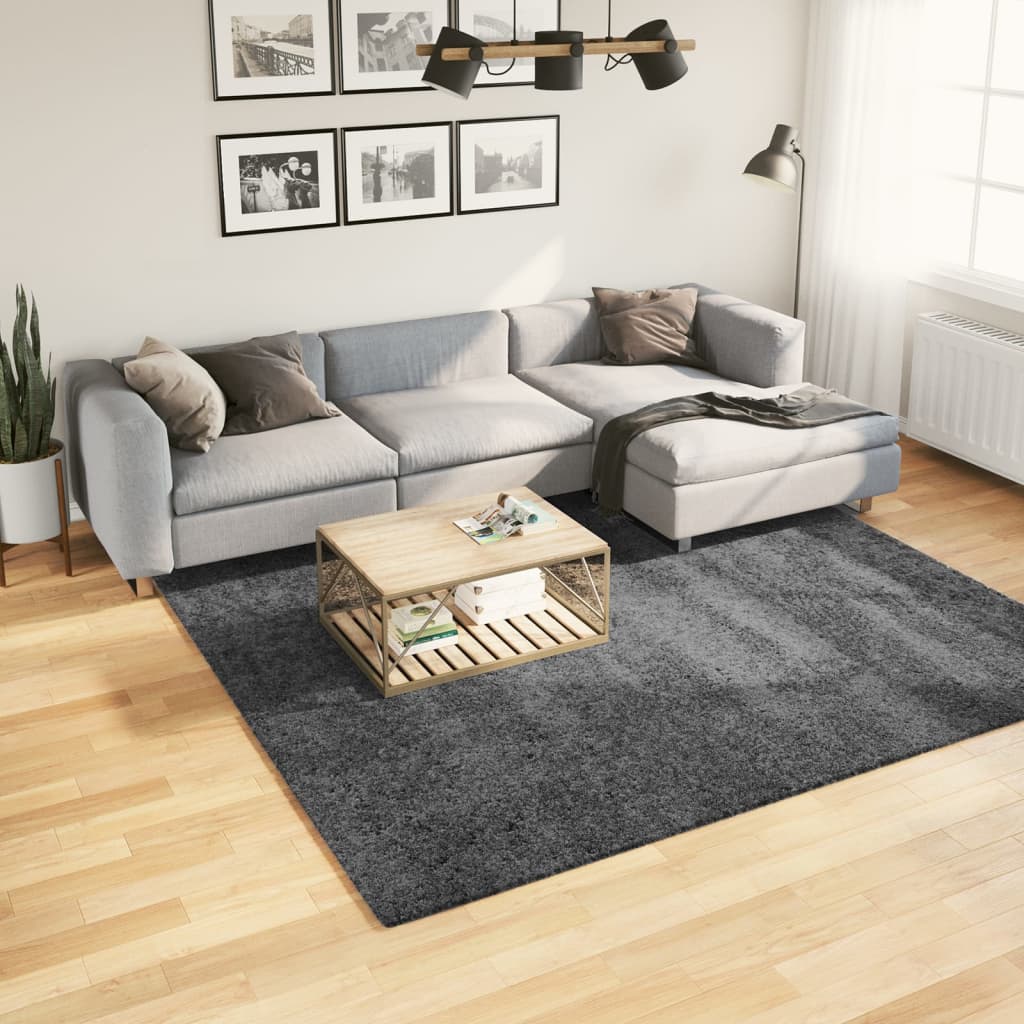Teppich OVIEDO Kurzflor Anthrazit 120x120 cm