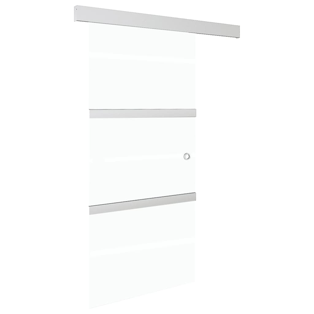 Schiebetür ESG-Glas und Aluminium 90x212 cm Silbern
