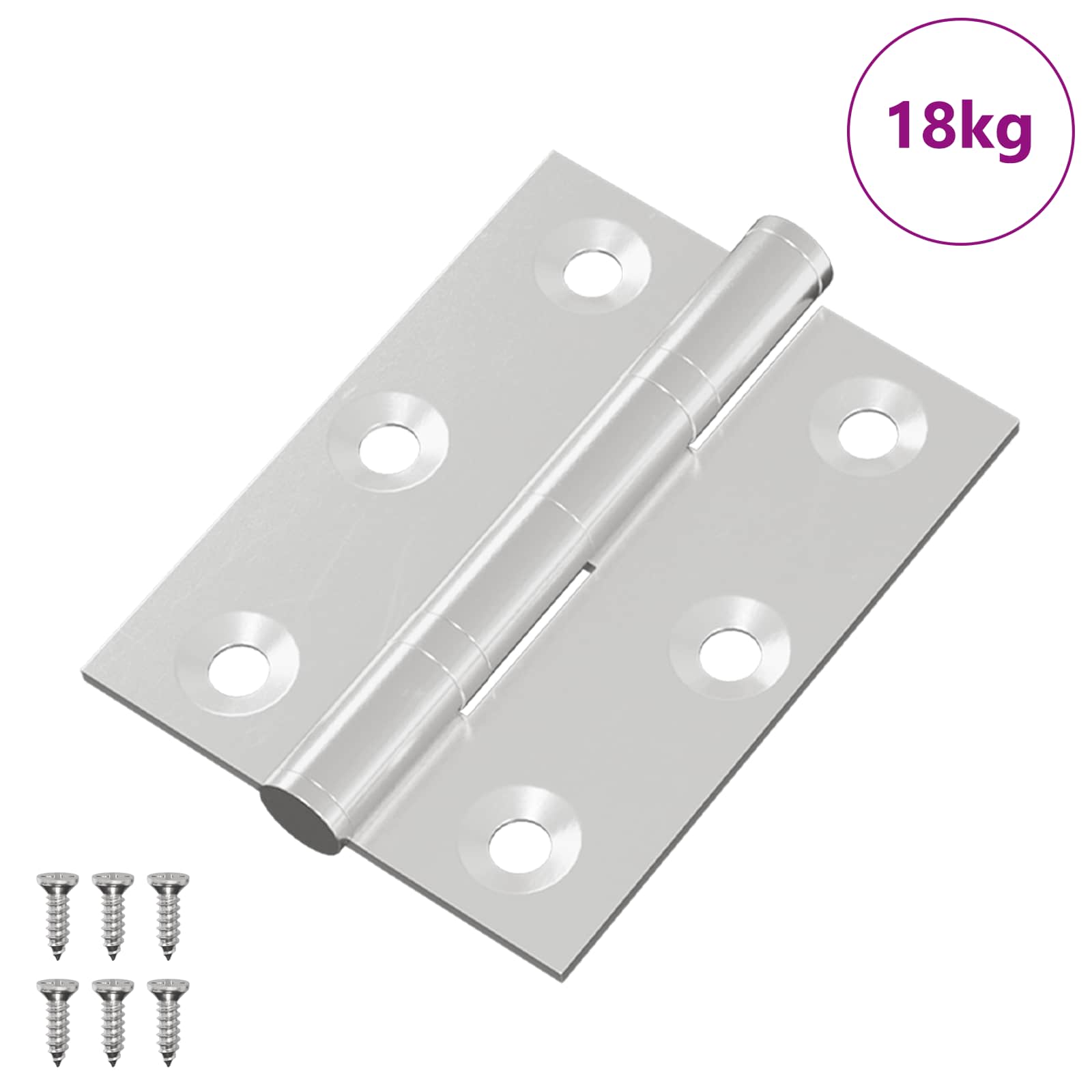 Scharnier 2 pcs Silber 50 x 38 x 1,3 mm Stahl