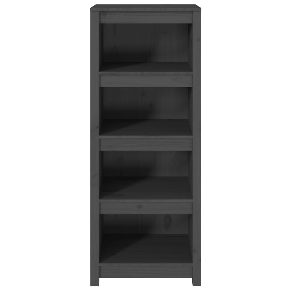 Bücherregal Grau 80x35x68 cm Massivholz Kiefer