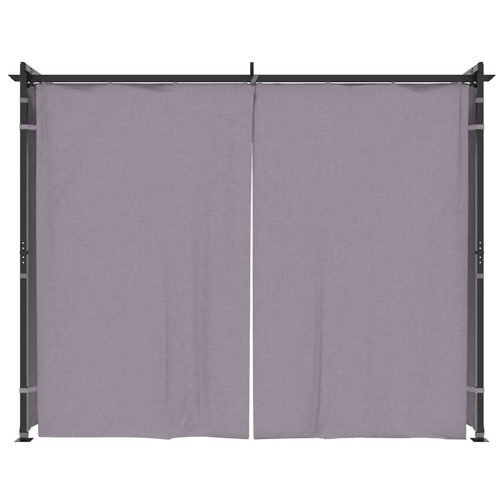 Pavillon mit Vorhängen 3x3 m Taupe Stahl