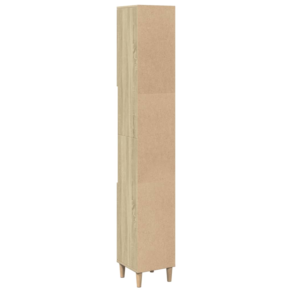 Badschrank Weiß 30x30x190 cm Holzwerkstoff
