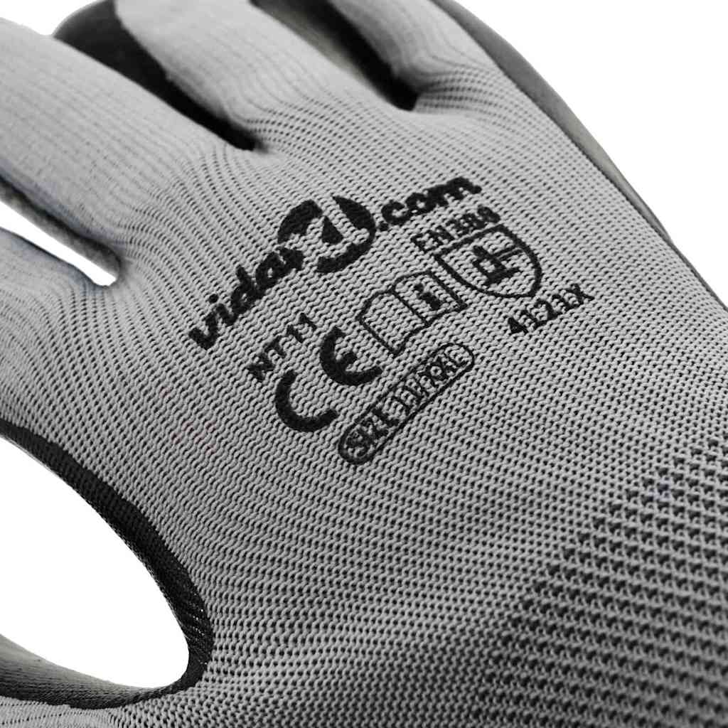 Arbeitshandschuhe 12 pcs Grau und Schwarz 7 / S Polyester