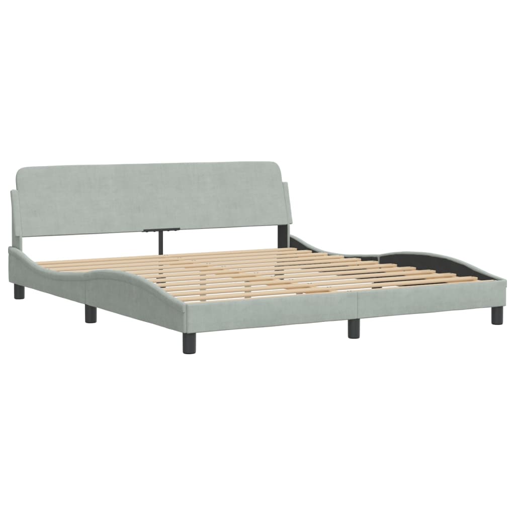 Bett mit Matratze "Dover" Hellgrau 80x200 cm Samt