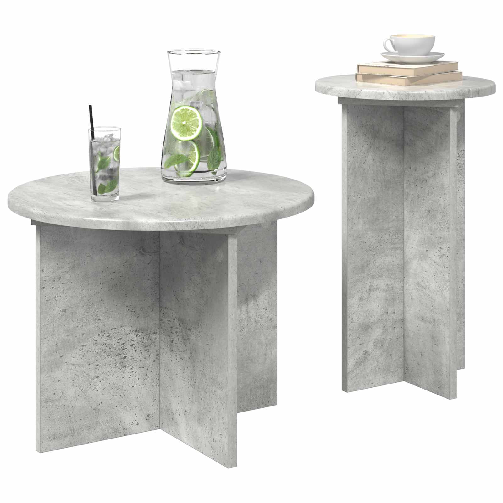 Beistelltisch-Set mit Speicher 2 pcs Weiß Holzwerkstoff