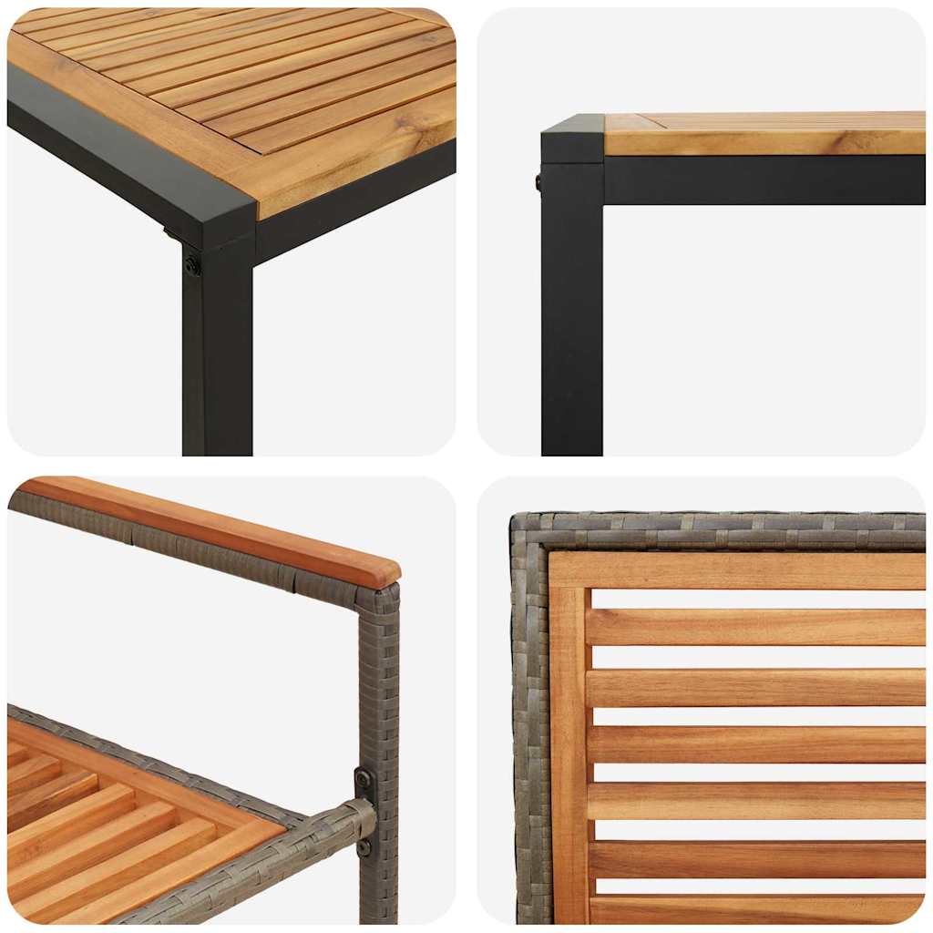 Garten Essgruppe 5 pcs Schwarz und Braun Poly-Rattan