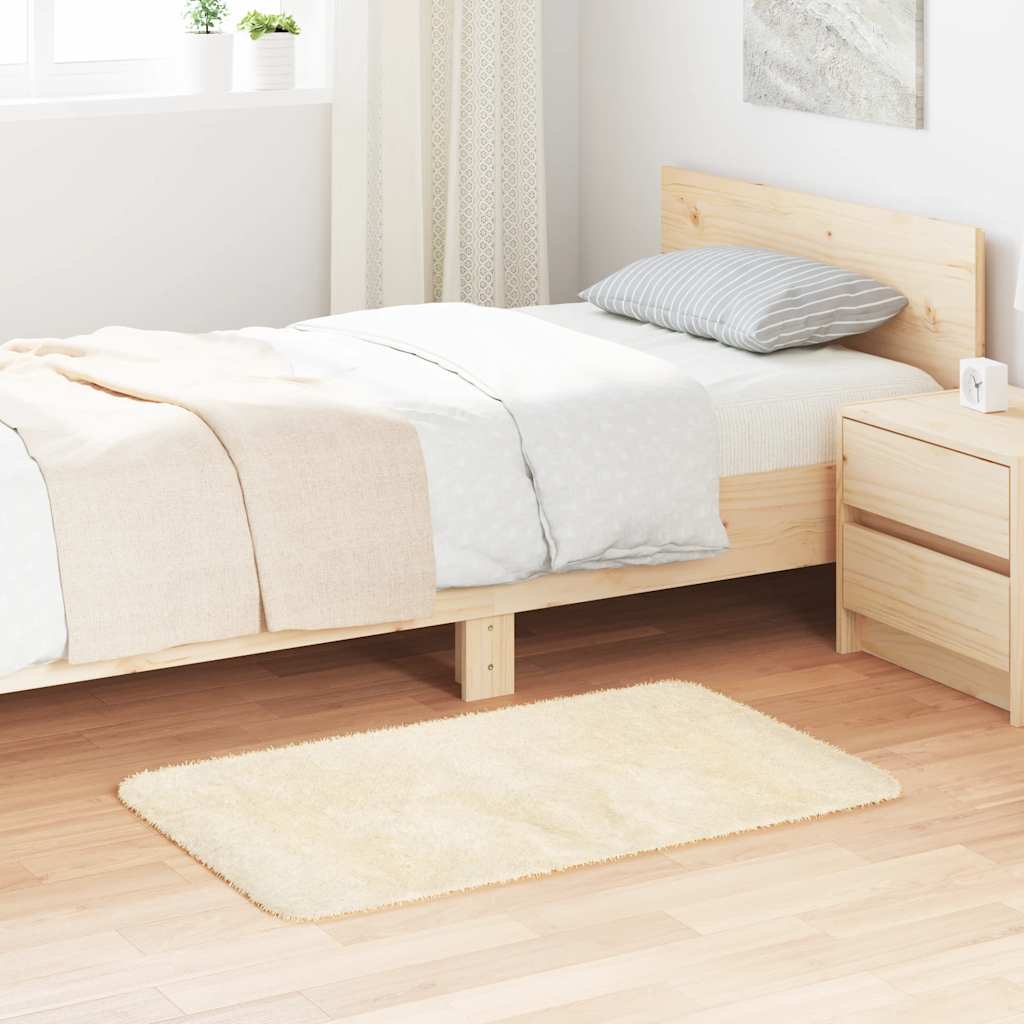 Teppich Shaggy Hochflor NAVARRA Beige 60x100 cm Polyester