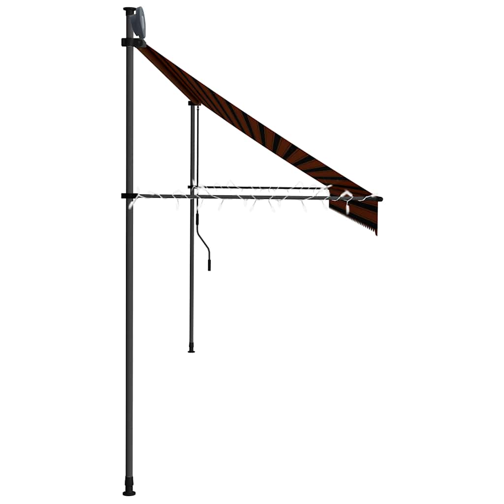Einziehbare Markise Handbetrieben mit LED 100 cm Blau und Weiß