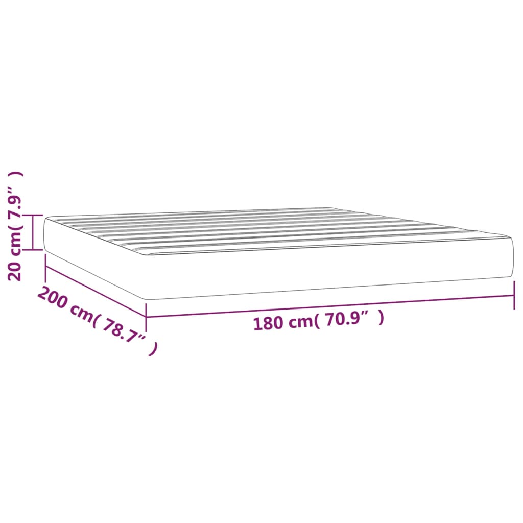 Taschenfederkernmatratze Mittel Schwarz 80x200x20 cm Kunstleder