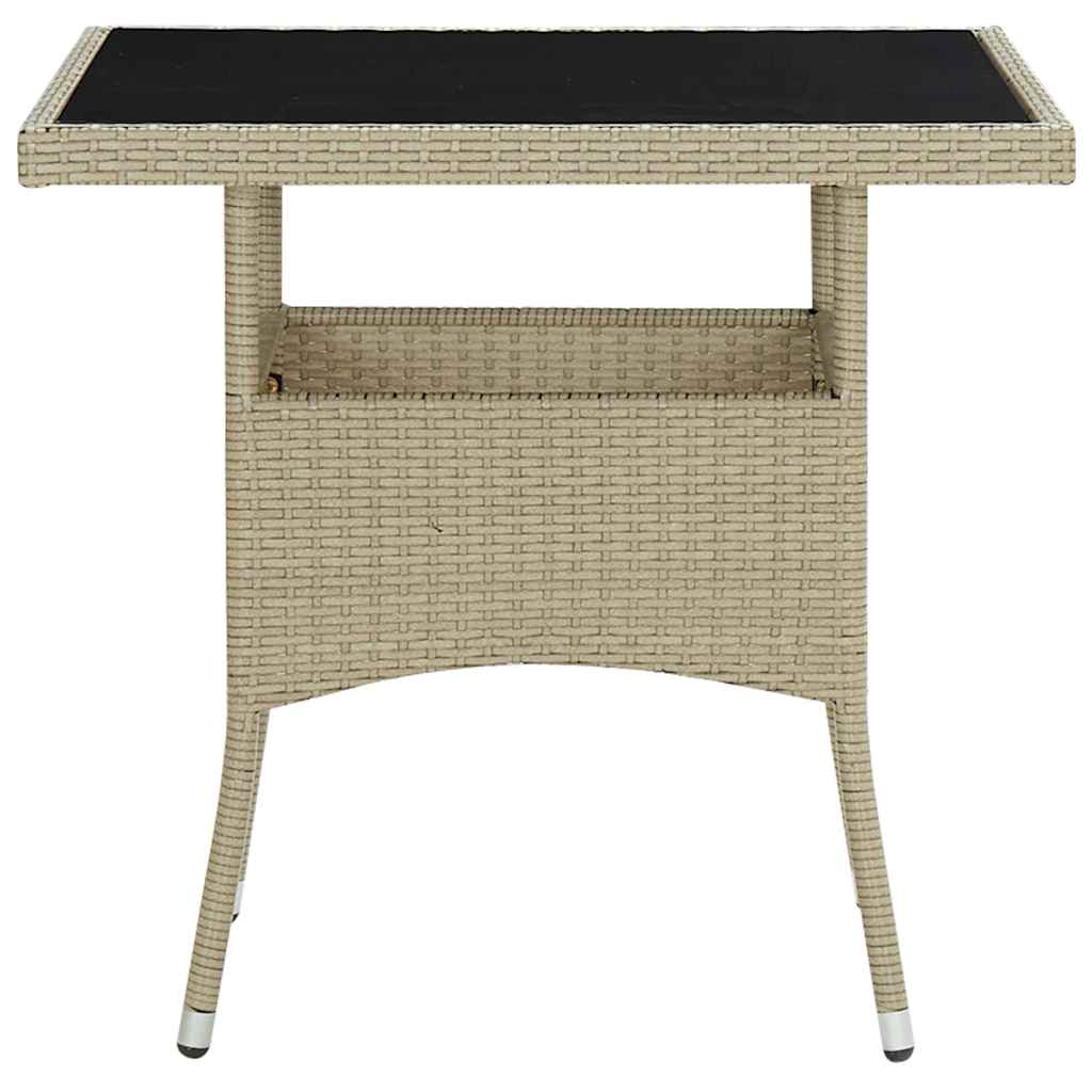 Garten-Esstisch Braun Poly Rattan