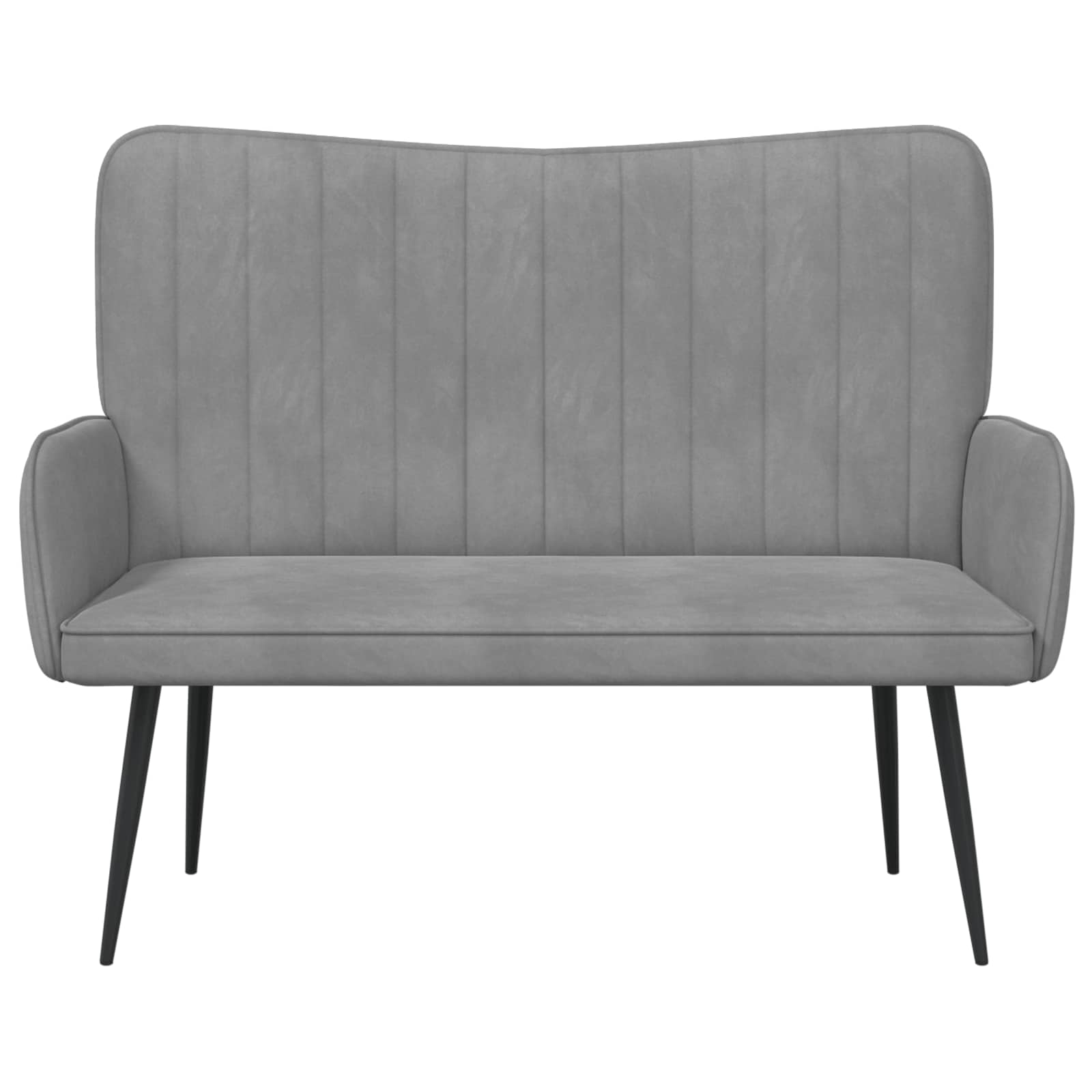 2-Sitzer Sofa Hellgrau 115 x 61 x 87 cm Samt (V)