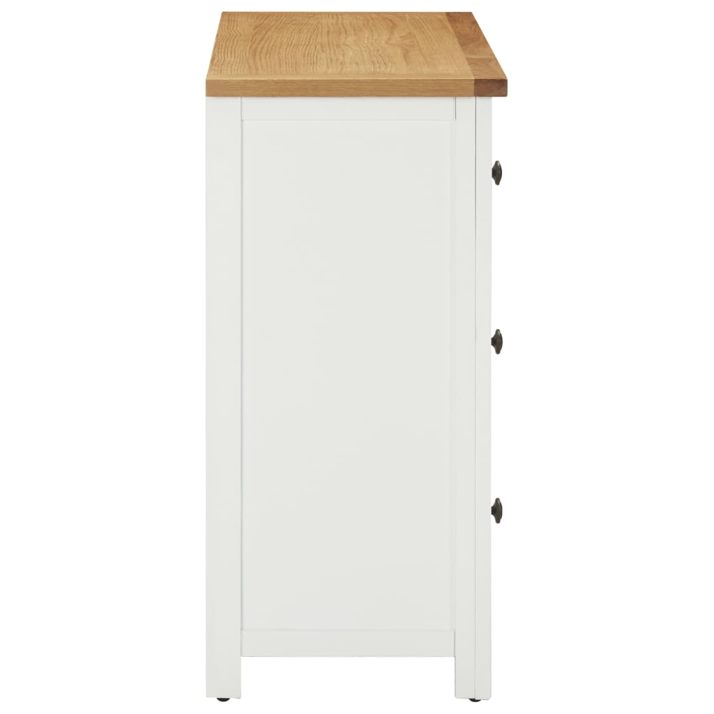 Kommode 80x35x75 cm Massivholz Eiche