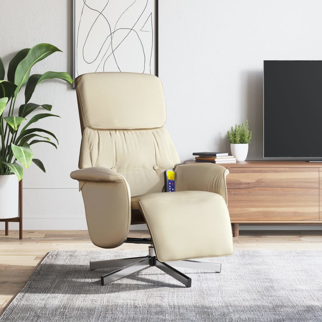 Massagesessel mit Fußteil Braun Stoff